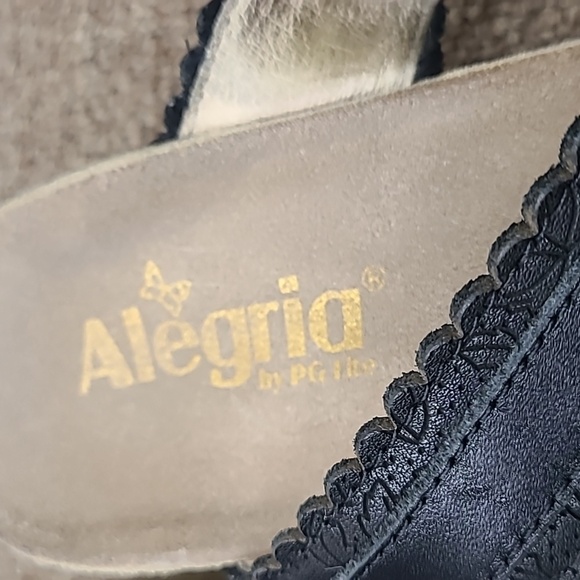 Alegria Bob Black Leather Strappy Healed Sandals sz 41 - Picture 6 of 12